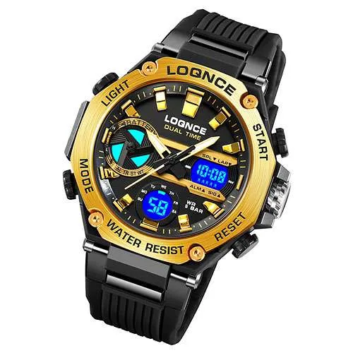 Chronograph Flieger Uhr Herren Digital Armbanduhr Sportuhr Stopp Alarm Licht
