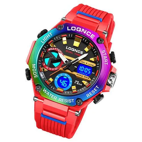 Chronograph Flieger Uhr Herren Digital Armbanduhr Sportuhr Stopp Alarm Licht