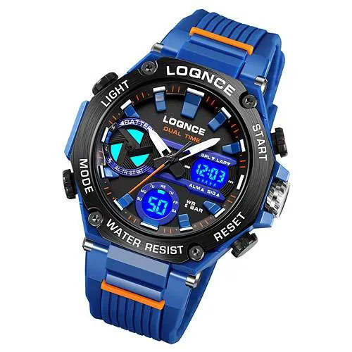 Chronograph Flieger Uhr Herren Digital Armbanduhr Sportuhr Stopp Alarm Licht