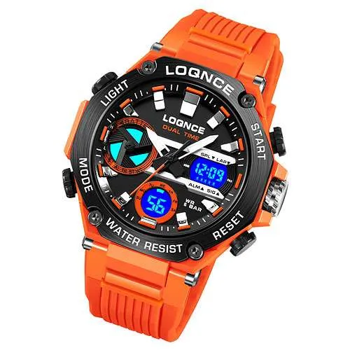 Chronograph Flieger Uhr Herren Digital Armbanduhr Sportuhr Stopp Alarm Licht