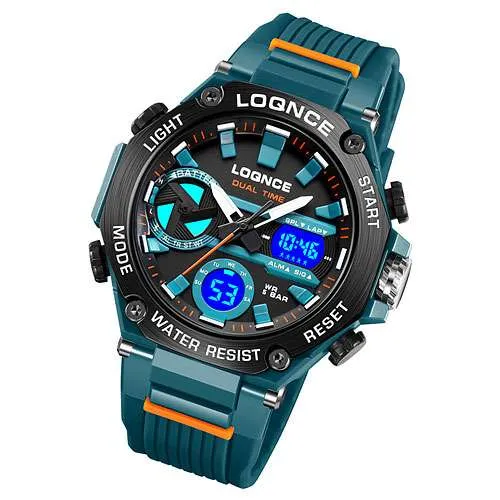Chronograph Flieger Uhr Herren Digital Armbanduhr Sportuhr Stopp Alarm Licht