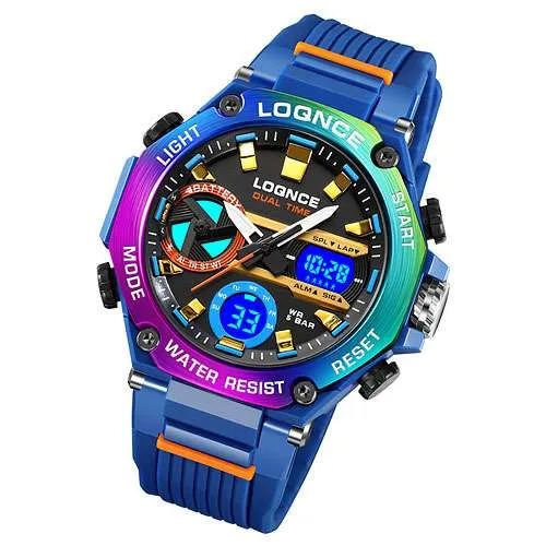 Chronograph Flieger Uhr Herren Digital Armbanduhr Sportuhr Stopp Alarm Licht