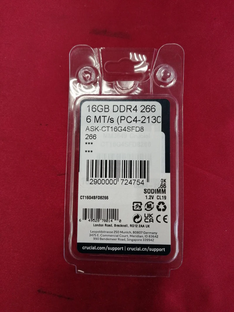 CRUCIAL Memory CT16G4SFD8266. M16FRS