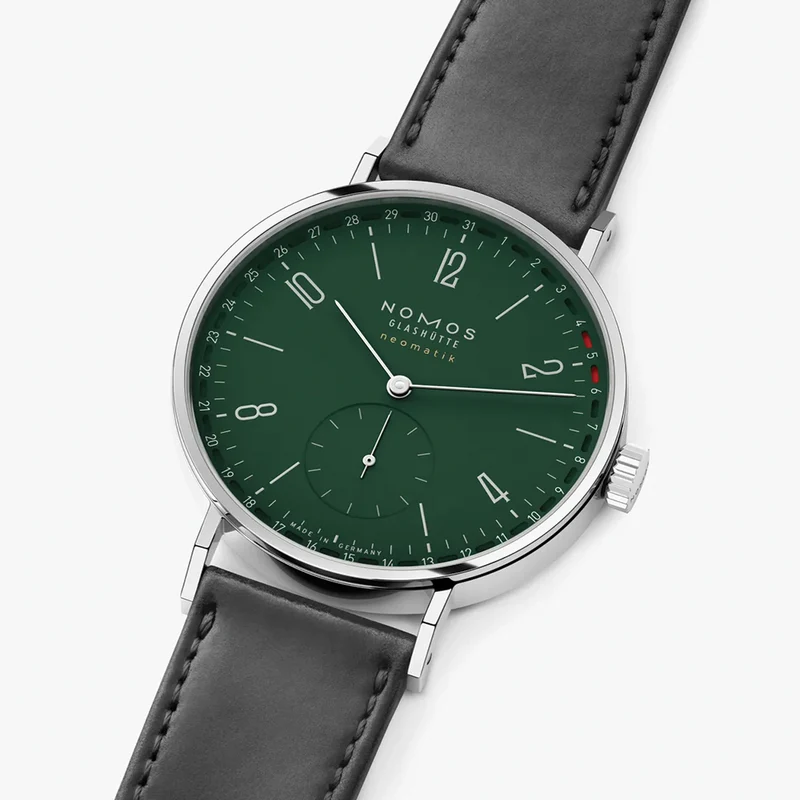 Tangente Neomatik Update 38.5mm - Forest Green on Leather Strap