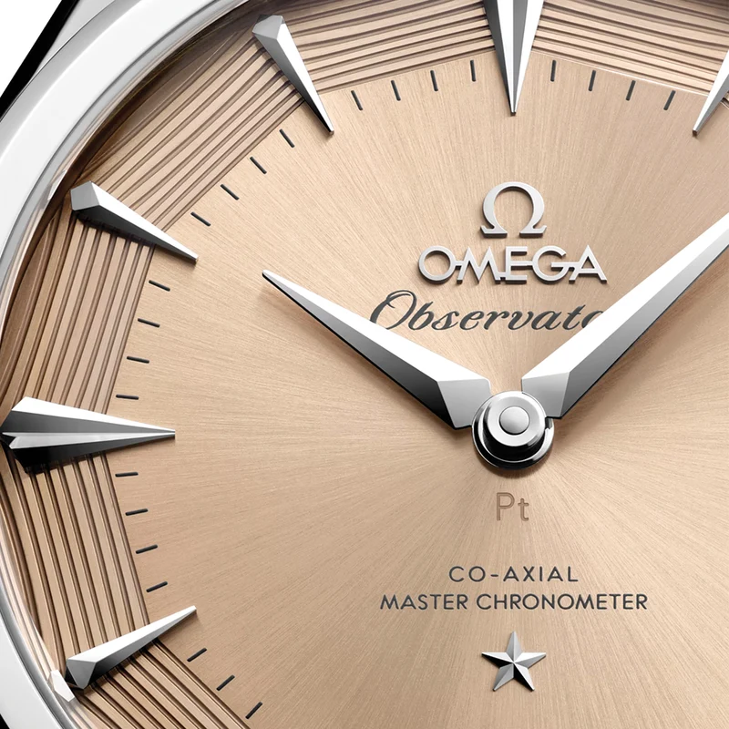 Constellation Observatory Platinum Gold 39.4mm - Yellow on Leather Strap