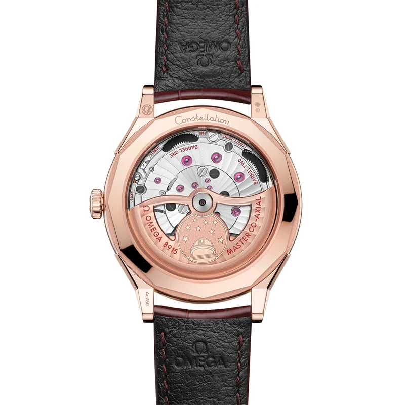 Constellation Observatory Sedna™ gold 39.4mm - Pink Gold on Leather Strap