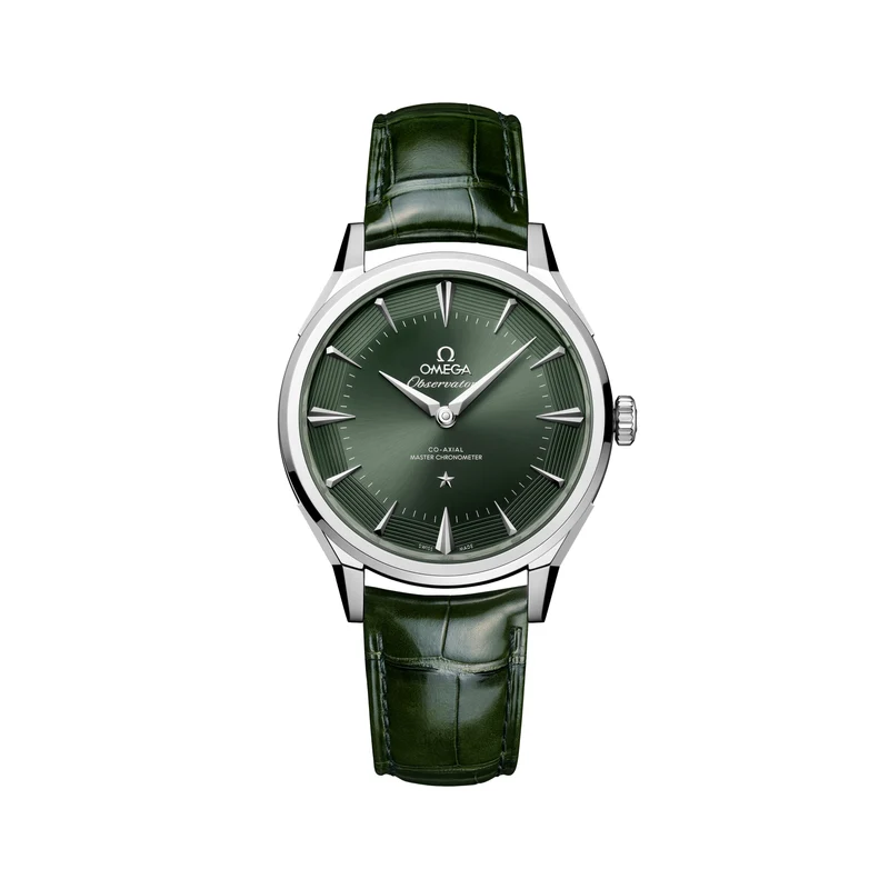 Constellation Observatory 39.4mm - Green on Leather Strap