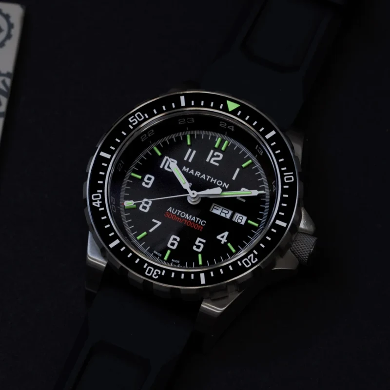 JDD® Standard-Issue Diver's Automatic Type II 46mm - Black on Rubber Strap