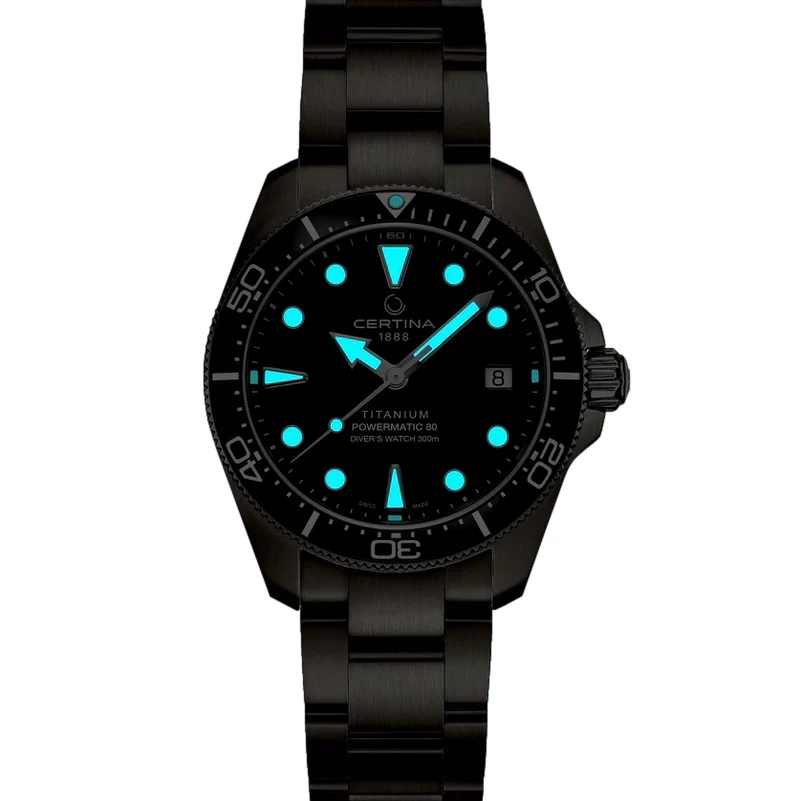 DS Action Diver “New DS Concept Extreme Shock Resistance” Titanium 38mm - Black, Pink Accents on Bracelet