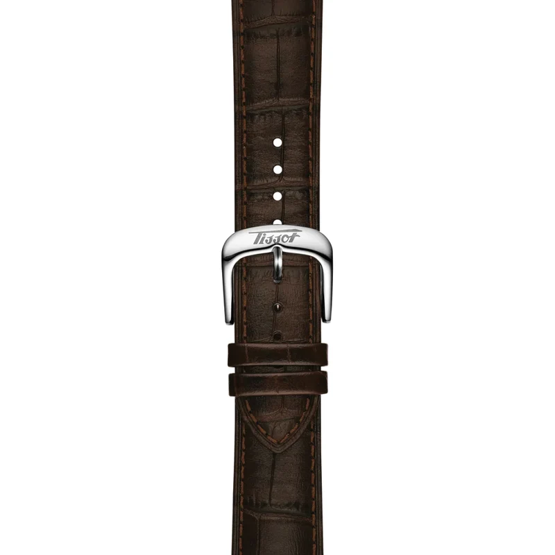 Visodate 39mm - Silver on Leather Strap