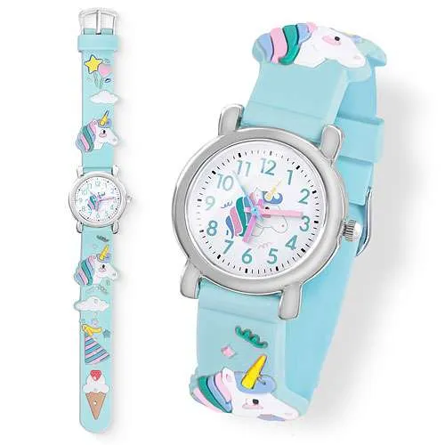 Einhorn Kinder Armbanduhr Silikon Uhr Bunte Gummi Mädchen Jungen Kinderuhr