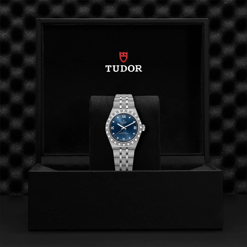 TUDOR Royal 30mm - Blue, Diamond-Set on Bracelet