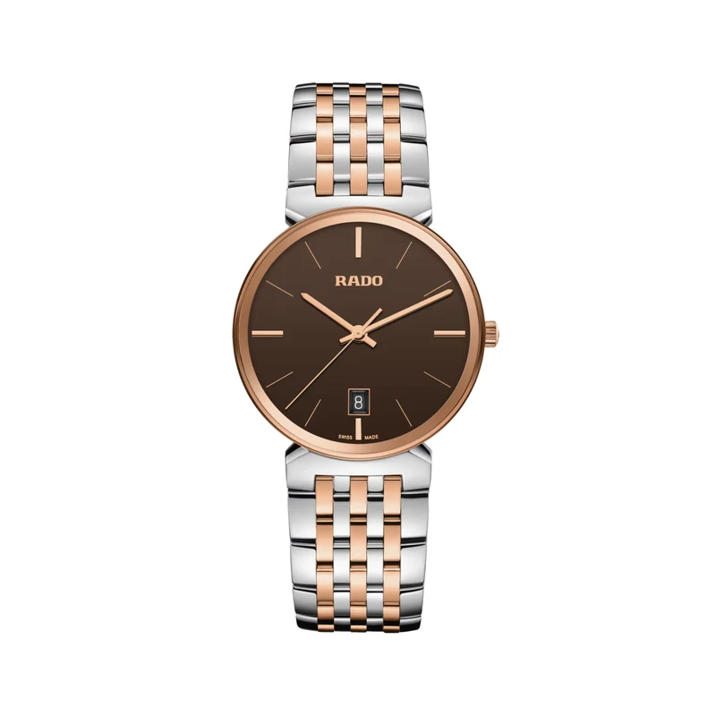 Florence Quartz Bi-Color Rose Gold and Steel 38mm - Brown on Bracelet