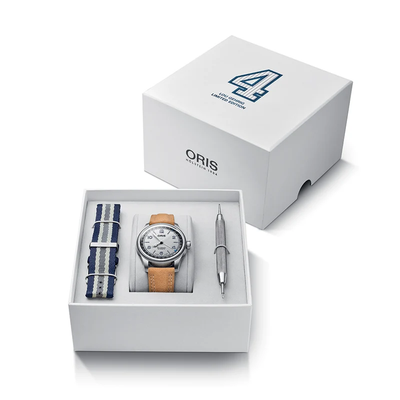 Big Crown Pointer Date Lou Gehrig Limited Edition 40mm - Silver on Leather Strap w/ Additional Fabric Strap