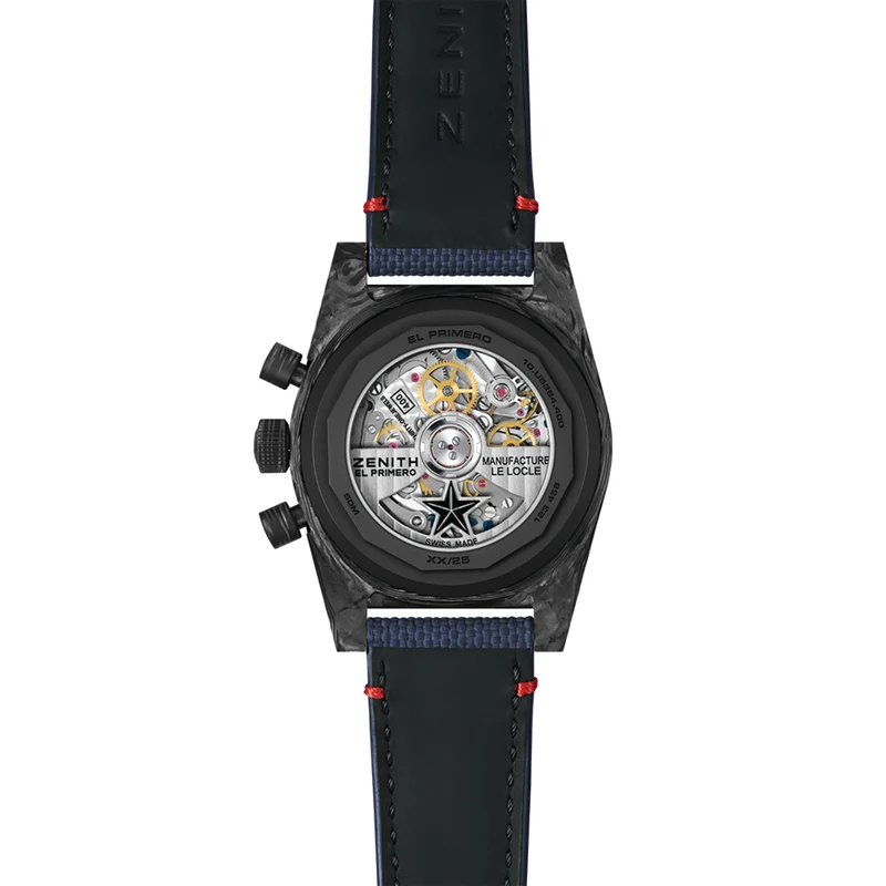Chronomaster Revival Liberty II Limited Edition Black Carbon 37mm - White on Rubber Strap