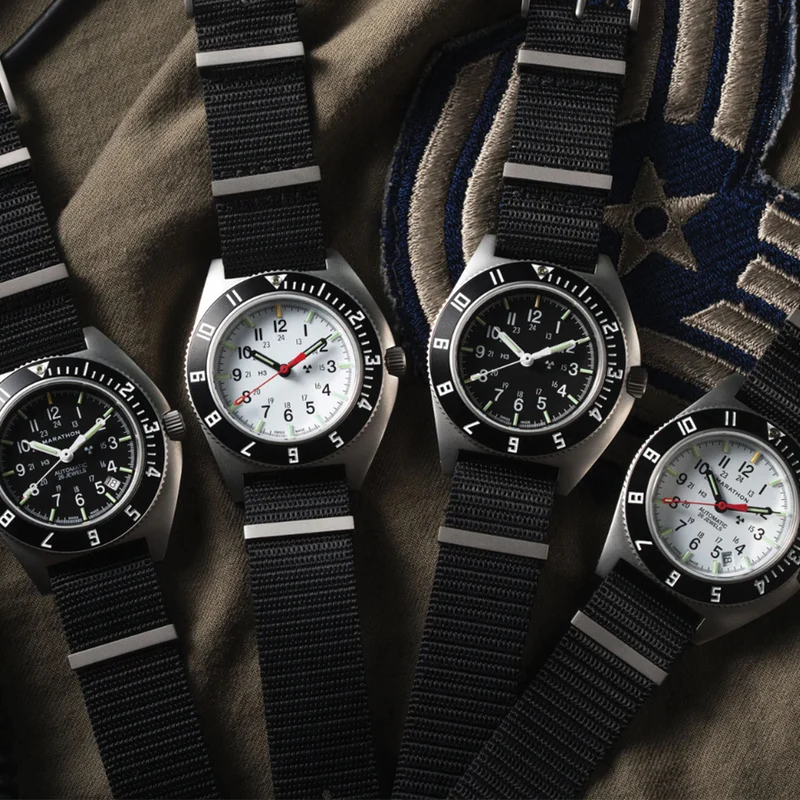 SSNAV No Date 41mm - Black on Nylon Defense Standard Strap