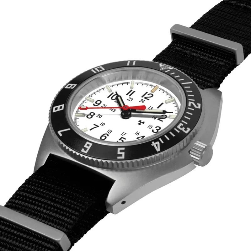 SSNAV No Date Arctic Edition 41mm - White on Nylon Defense Standard Strap