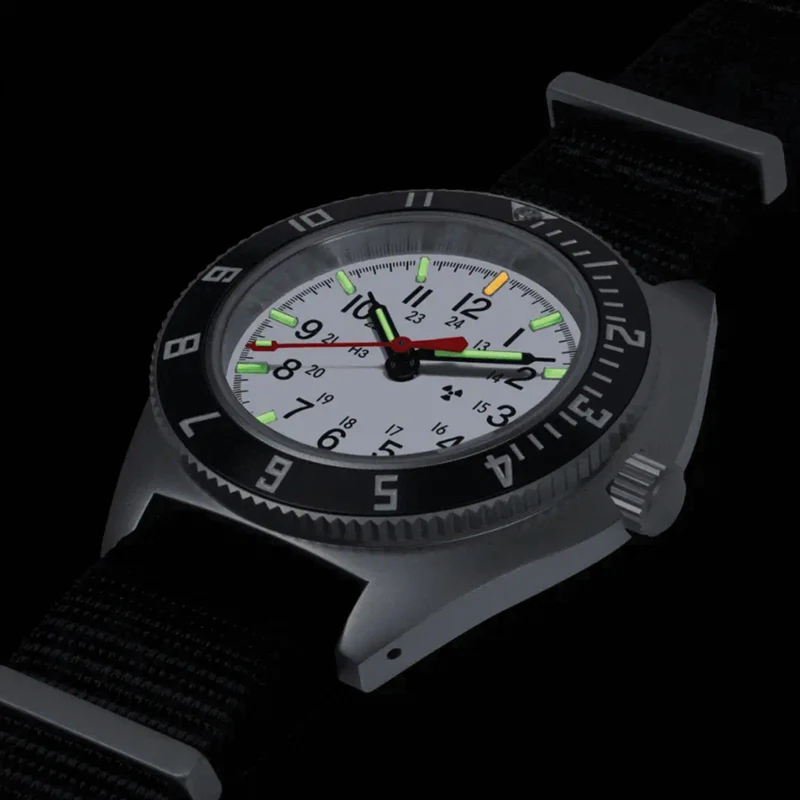 SSNAV No Date Arctic Edition 41mm - White on Nylon Defense Standard Strap