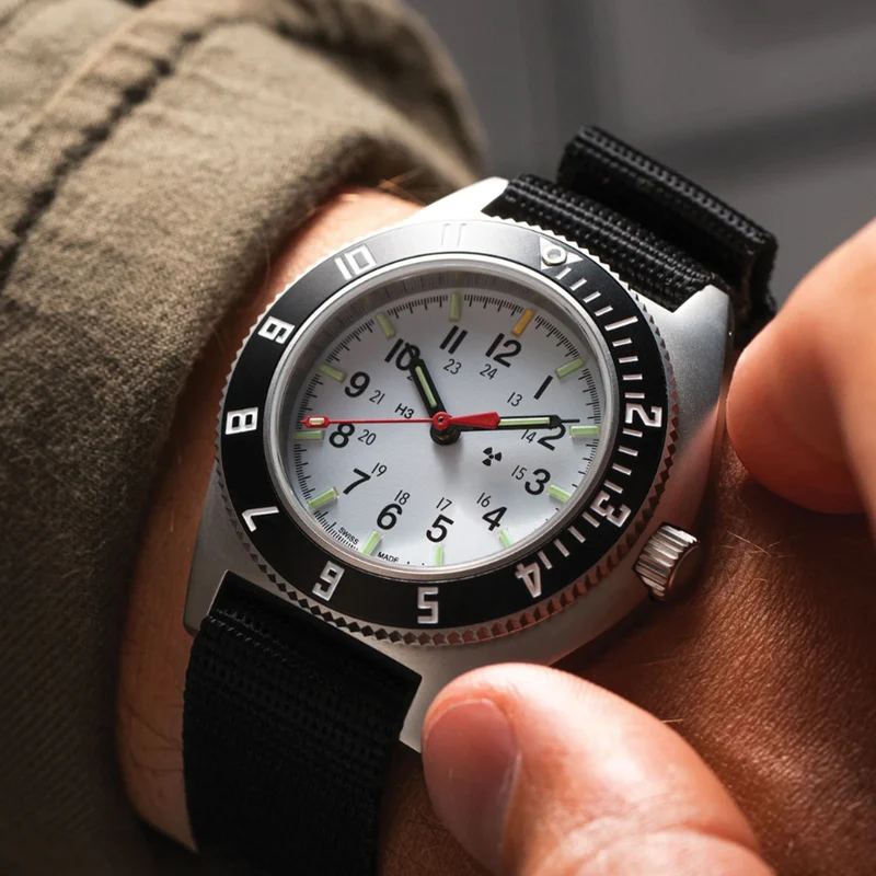 SSNAV No Date Arctic Edition 41mm - White on Ballistic Nylon Strap