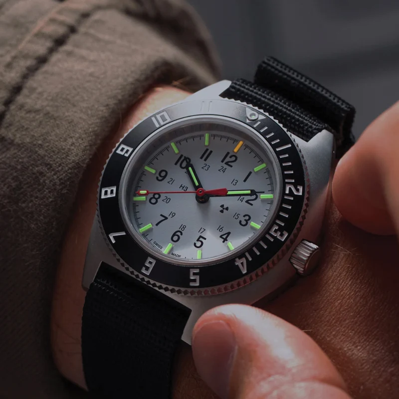 SSNAV No Date Arctic Edition 41mm - White on Ballistic Nylon Strap