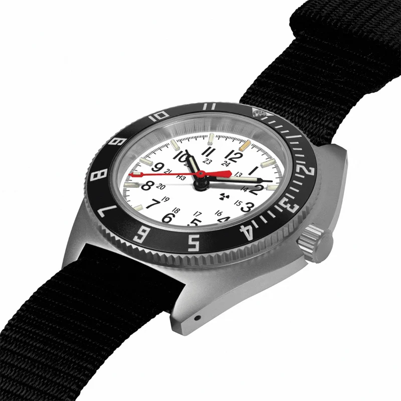 SSNAV No Date Arctic Edition 41mm - White on Ballistic Nylon Strap