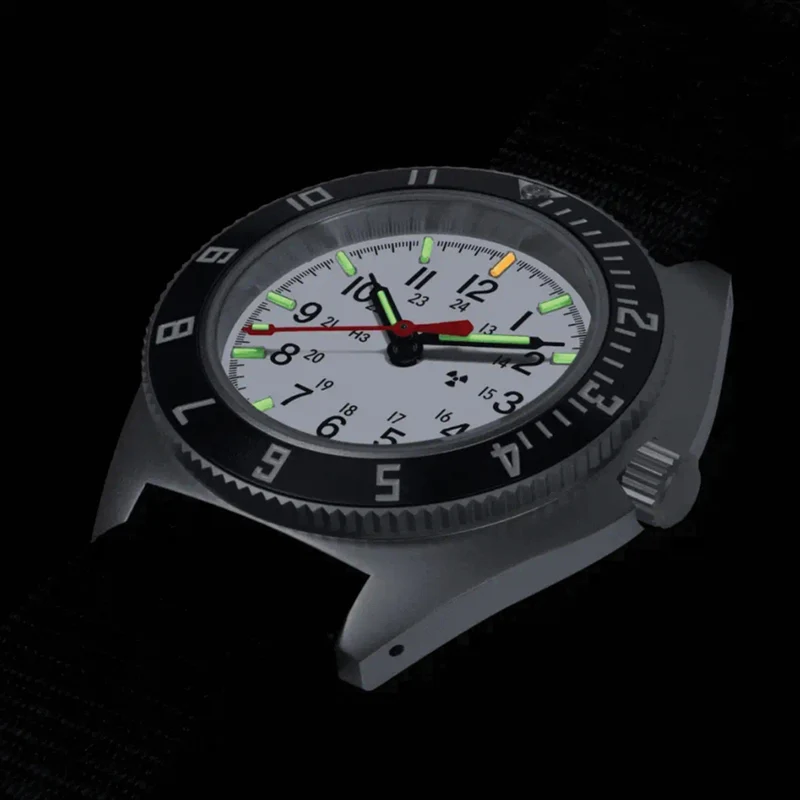 SSNAV No Date Arctic Edition 41mm - White on Ballistic Nylon Strap