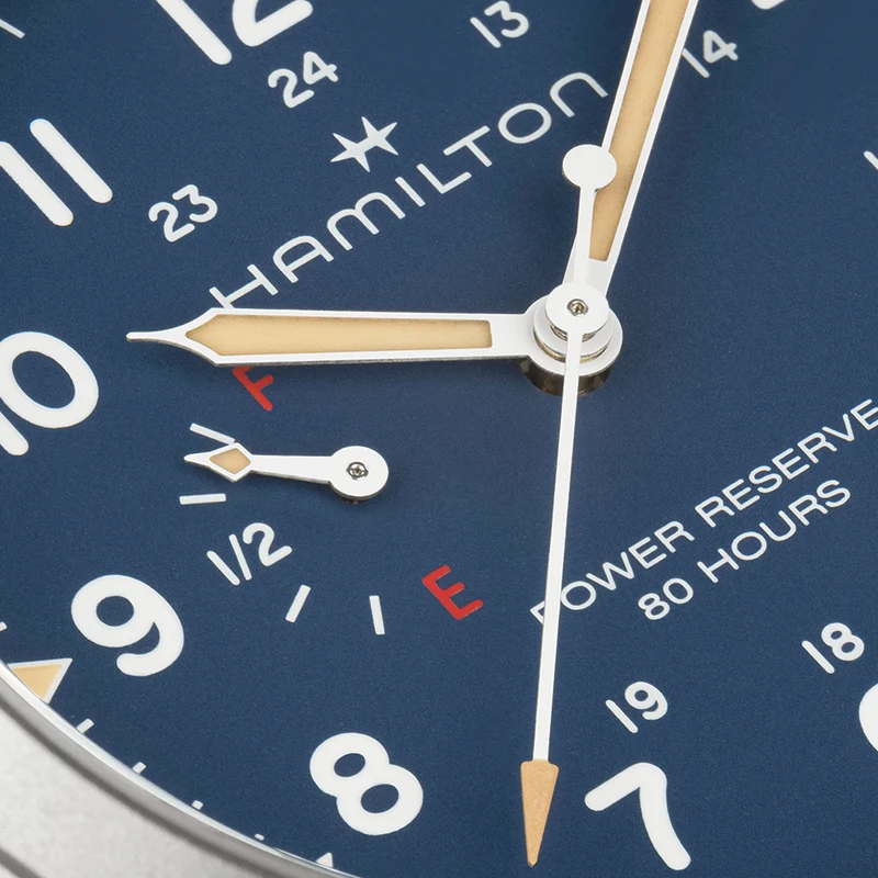 Khaki Field Power Reserve Mechanical 40mm - Blue on Fabric Strap