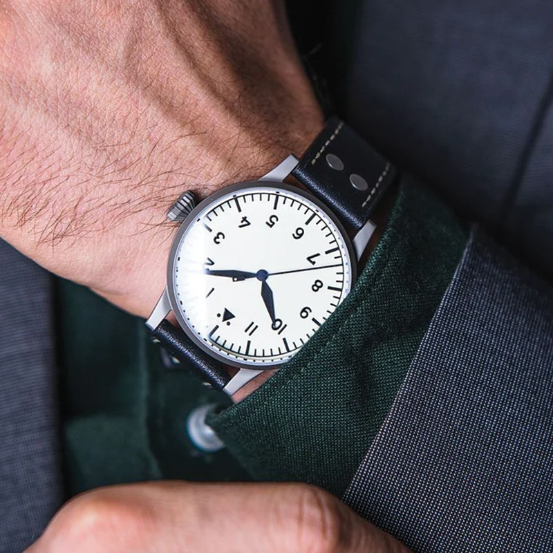 Pilot Watch Original Venedig 42mm - White on Leather Strap