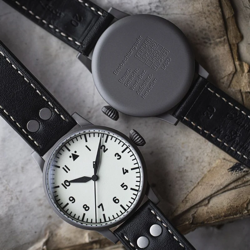 Pilot Watch Original Venedig 42mm - White on Leather Strap