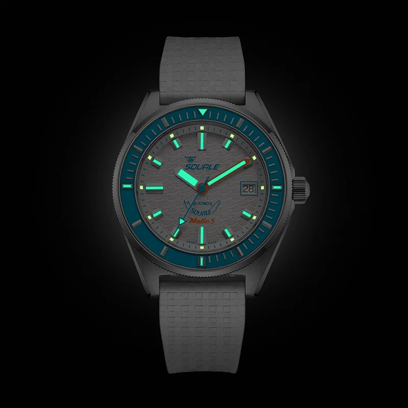 Matic S 39.5mm - White on Mosaic Rubber Strap