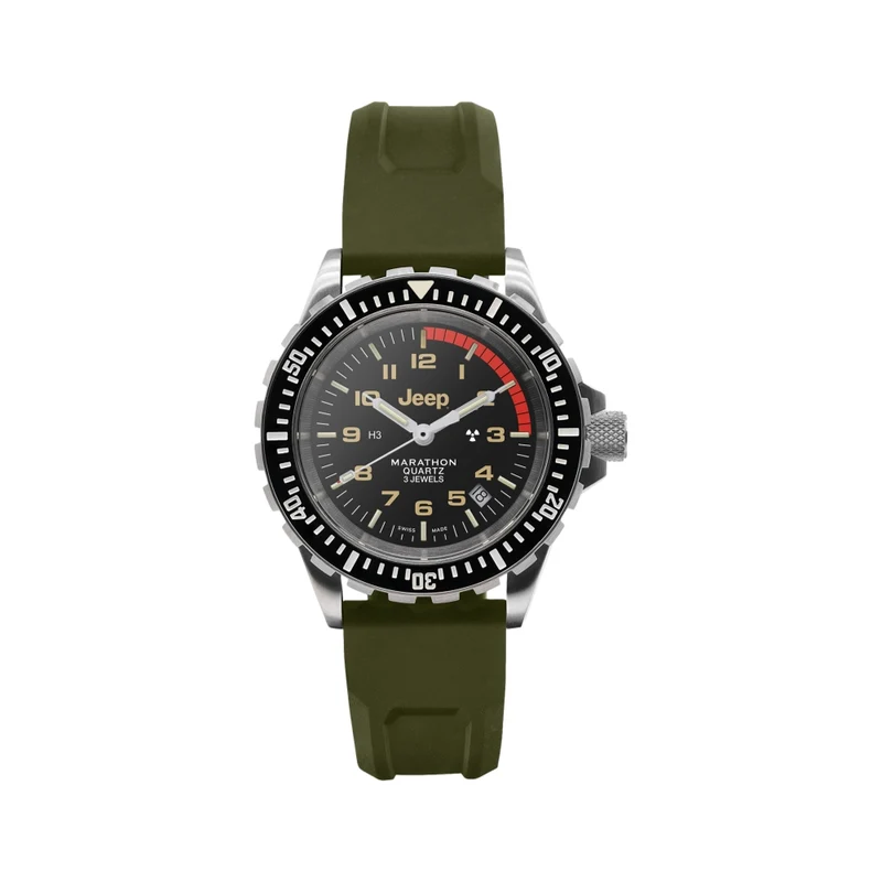 TSAR Diver's Quartz Jeep Rubicon 41mm - Black on Rubber Strap