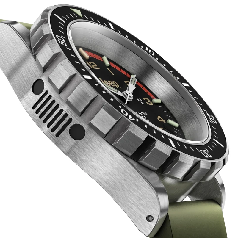 TSAR Diver's Quartz Jeep Rubicon 41mm - Black on Rubber Strap