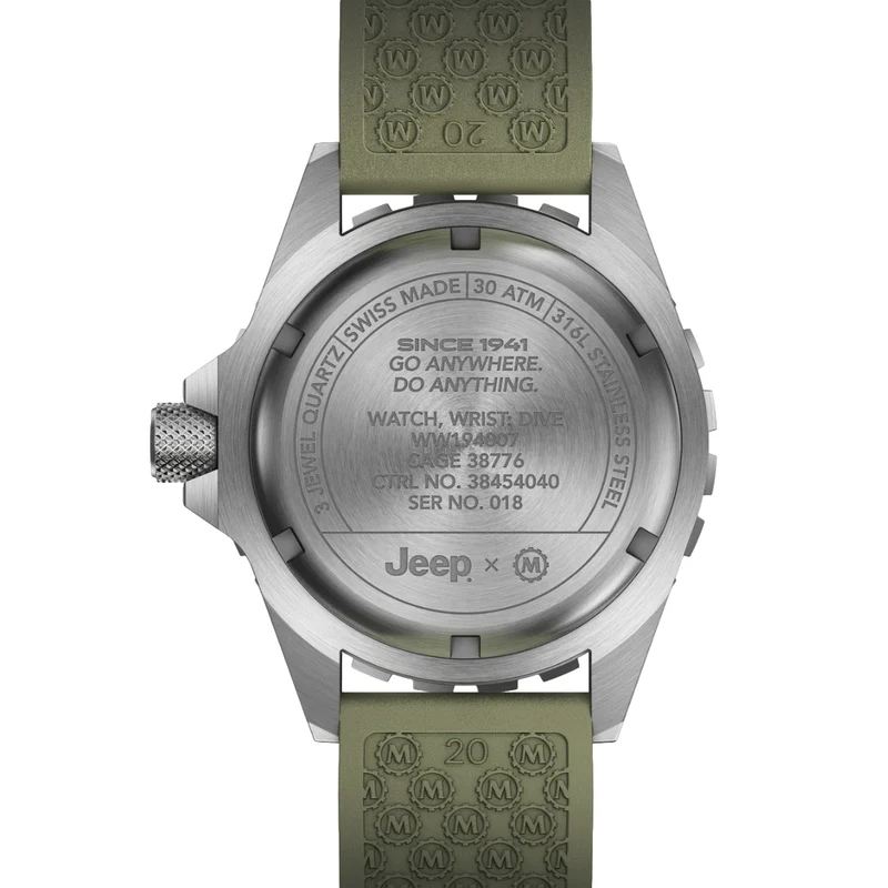 TSAR Diver's Quartz Jeep Rubicon 41mm - Black on Rubber Strap