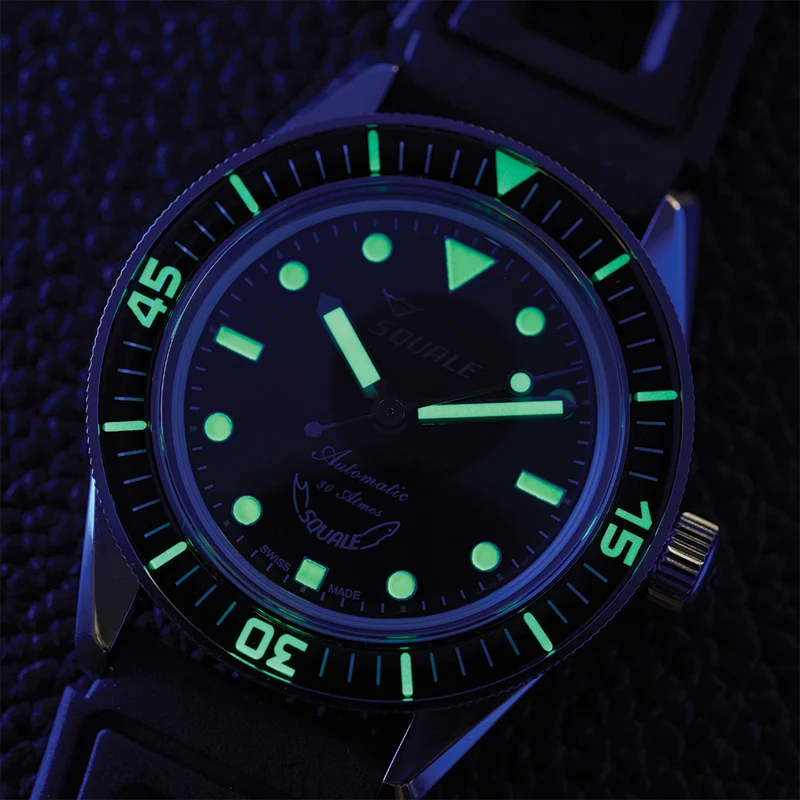 Sub-37 Legend 37mm - Black on Rubber Strap