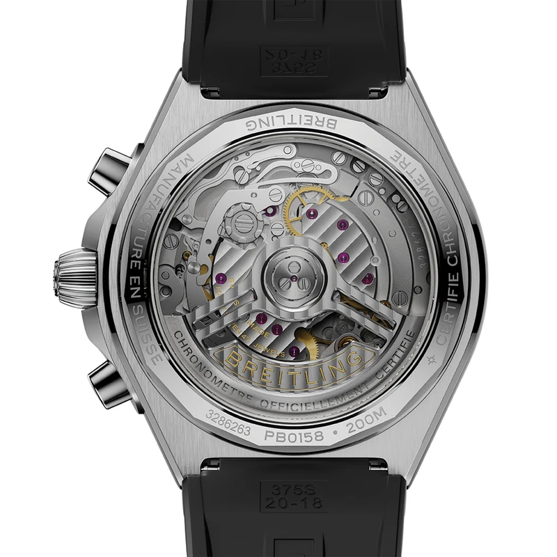 Chronomat B01 Automatic Panda Dial 42mm - Light Blue on Rubber Strap
