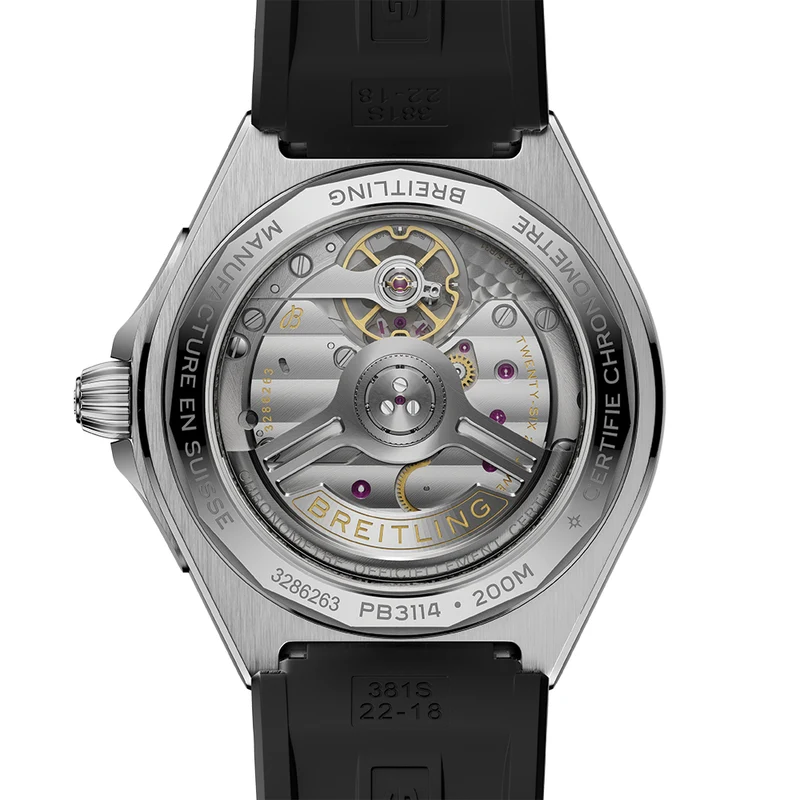 Chronomat B31 Automatic 40mm - Light Blue, Platinum Bezel on Rubber Strap