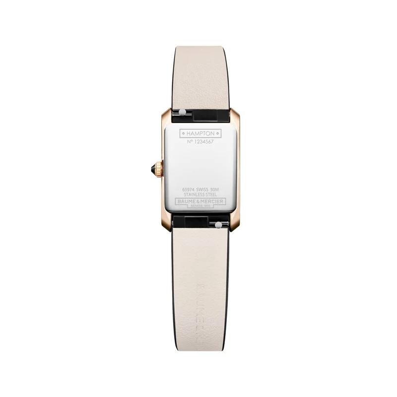Hampton 10861 Quartz Gold-Tone PVD 28mm - Silver on Leather Strap