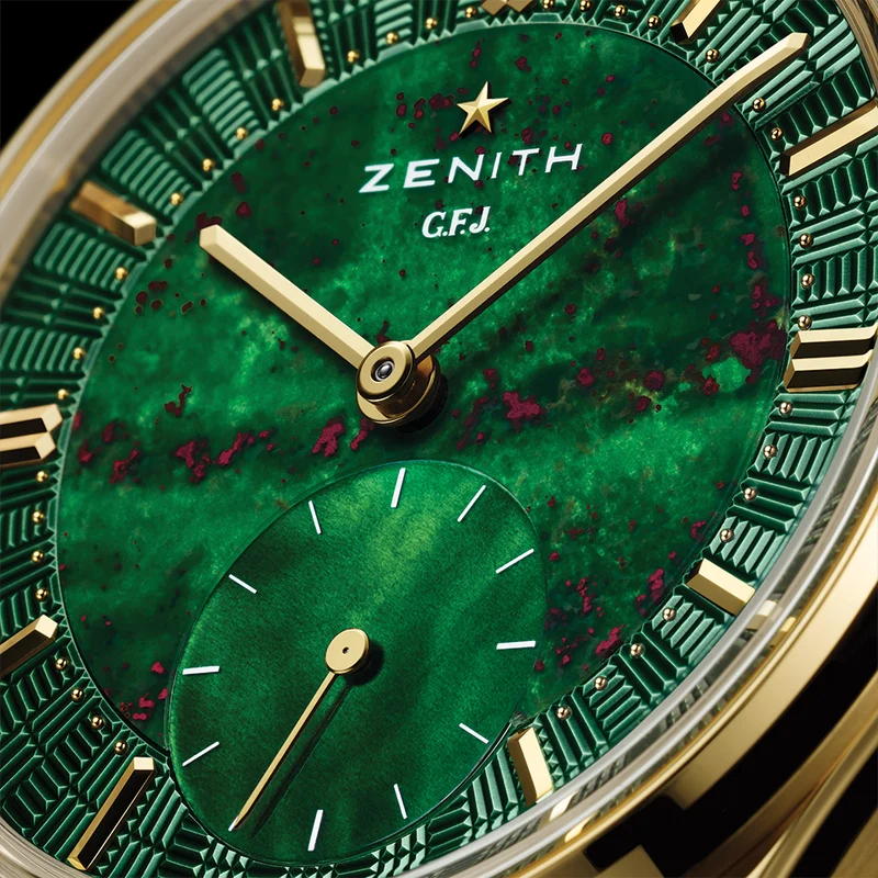 G.F.J. 18K Yellow Gold Limited Edition 39.15mm - Green on Leather Strap, and Two Additional Leather Straps or Optional Bracelet