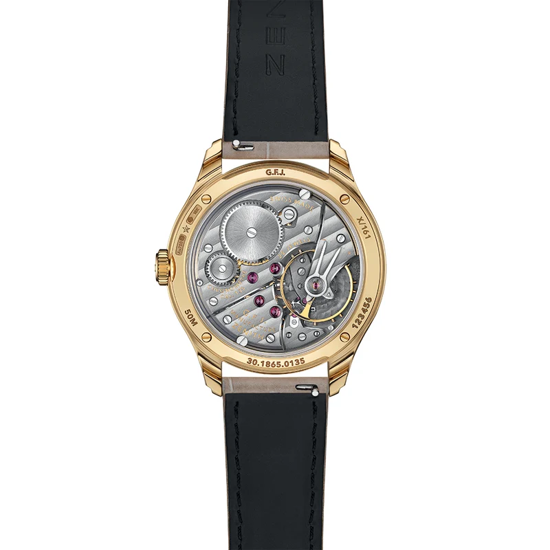 G.F.J. 18K Yellow Gold Limited Edition 39.15mm - Green on Leather Strap, and Two Additional Leather Straps or Optional Bracelet