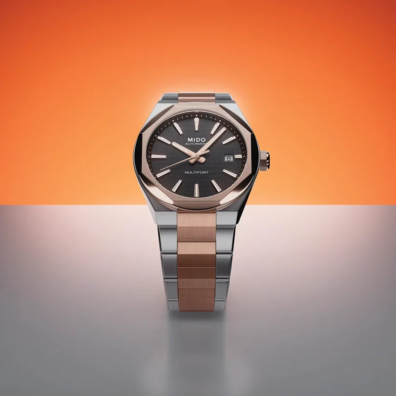 Multifort 8 One Crown Rose Gold PVD Two-Tone 40mm - Black on Bracelet
