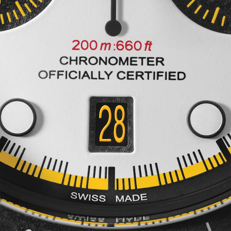 Black Bay Chrono "Carbon 26" 42mm - White on Rubber/Leather Strap