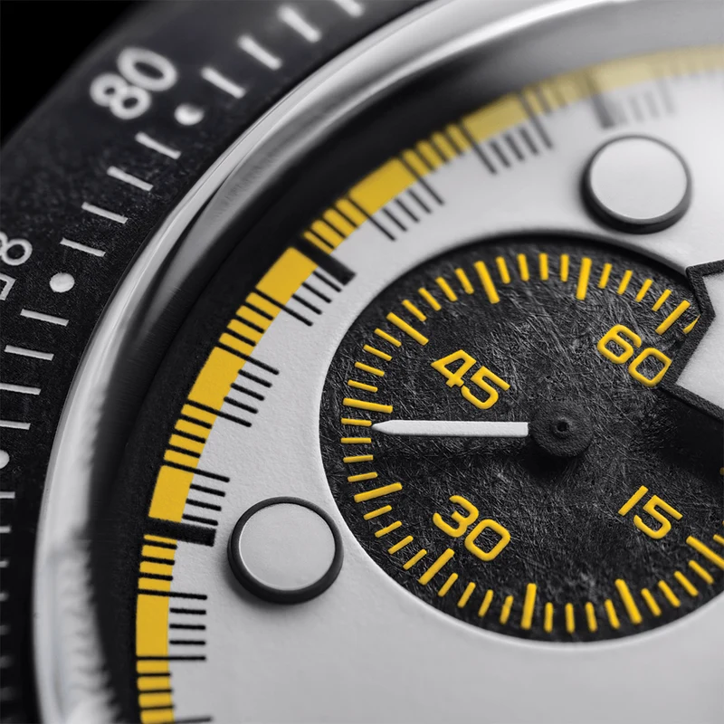 Black Bay Chrono "Carbon 26" 42mm - White on Rubber/Leather Strap