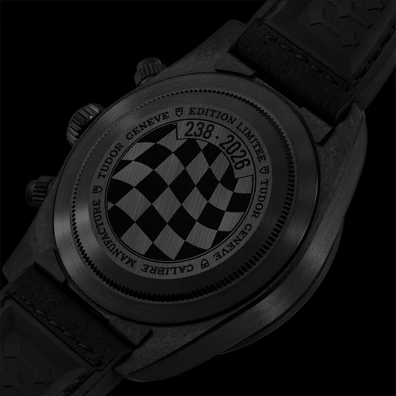 Black Bay Chrono "Carbon 26" 42mm - White on Rubber/Leather Strap