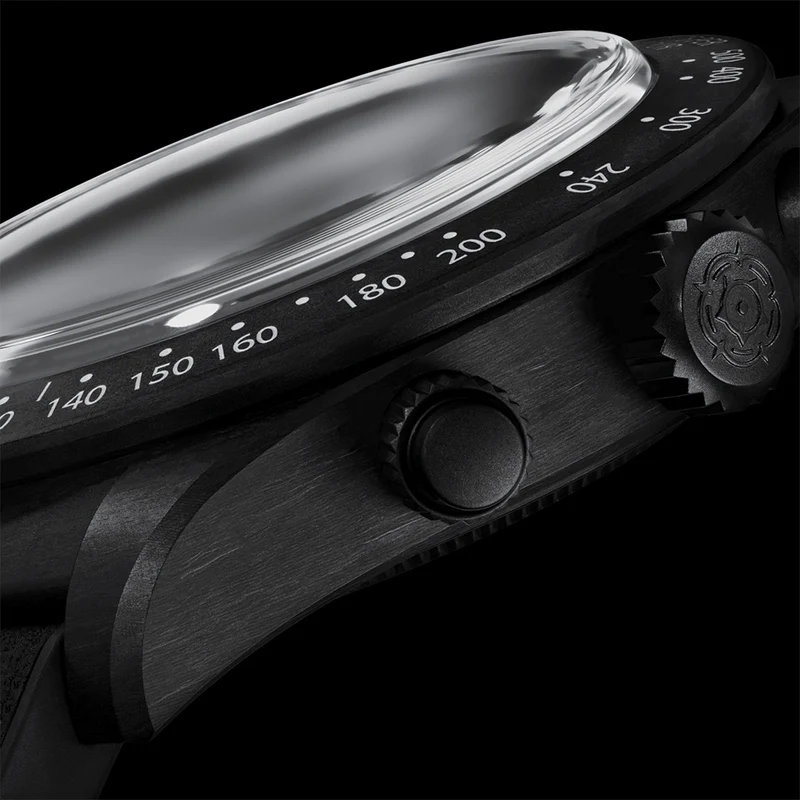 Black Bay Chrono "Carbon 26" 42mm - White on Rubber/Leather Strap