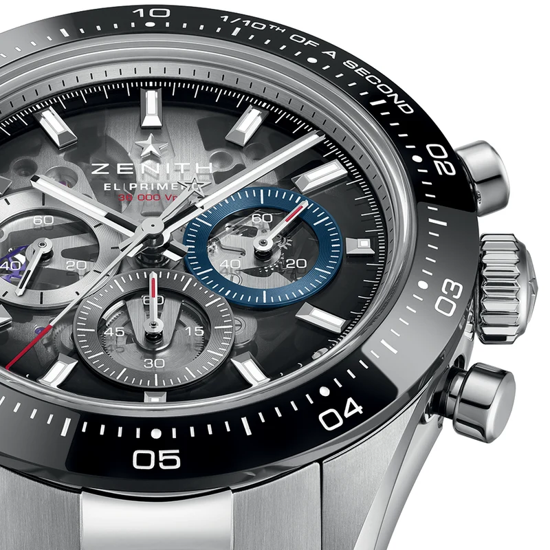 Chronomaster Sport Skeleton 41mm - Grey, Black Bezel on Bracelet and Additional Rubber Strap