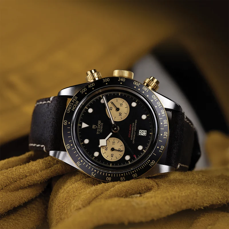 Black Bay Chrono S&G 41mm - Black on Leather Strap