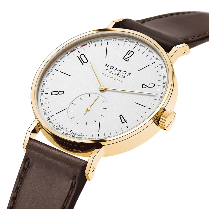 Tangente Neomatik Update Gold "Doré" 38.5mm - White on Leather Strap