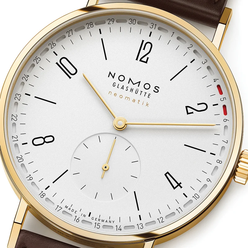 Tangente Neomatik Update Gold "Doré" 38.5mm - White on Leather Strap