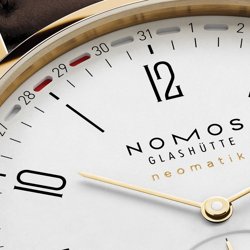 Tangente Neomatik Update Gold "Doré" 38.5mm - White on Leather Strap