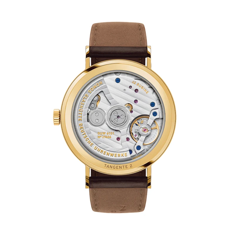 Tangente Neomatik Update Gold "Doré" 38.5mm - White on Leather Strap